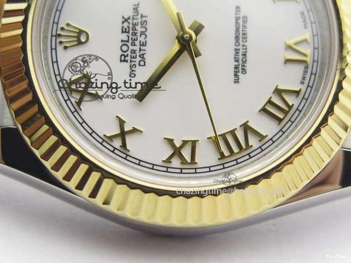 MiroTime 0404 DateJust II 116333 SS YG 41mm EW Best Edition White Dial Roman Markers On SS Bracelet A Casual 3821